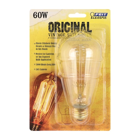 Feit Electric Feit The Original 60 W ST19 Vintage Incandescent Bulb E26 (Medium) Soft White 1 pk 60ST19